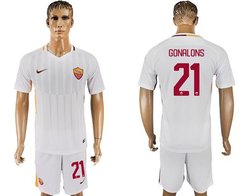 Roma #21 Gonalons Away Soccer Club Jersey